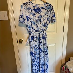 PatPat Blue Floral Midi Dress